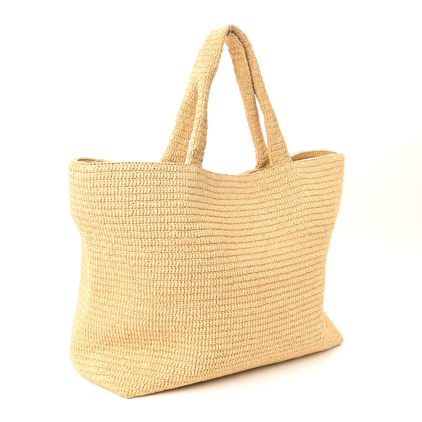 Raffia Logo Tote Naturel