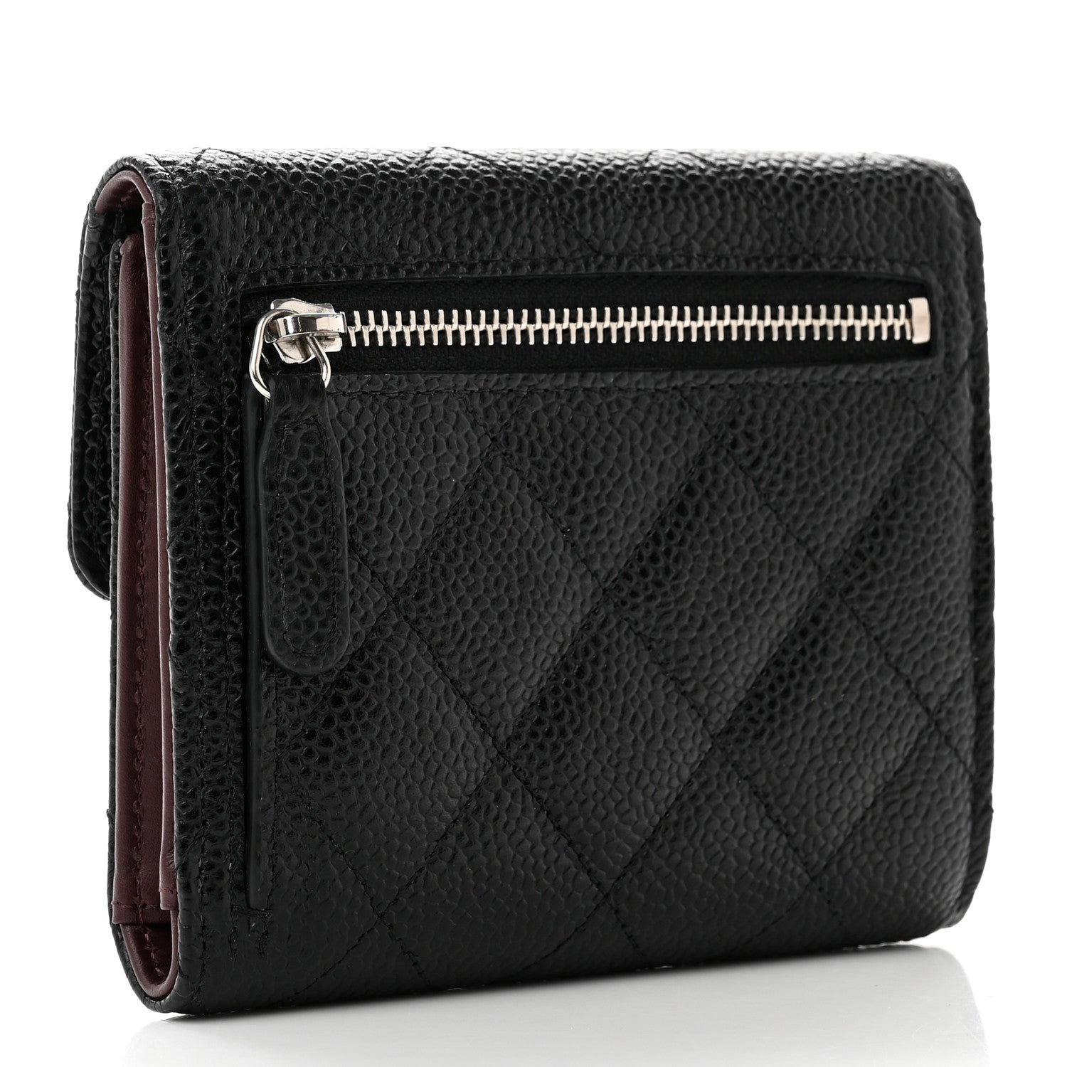Chanel Caviar Quilted Compact Flap Wallet Black 3 of 8