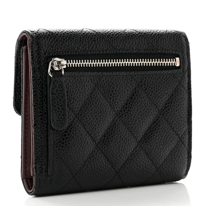 Chanel Caviar Quilted Compact Flap Wallet Black 3 of 8
