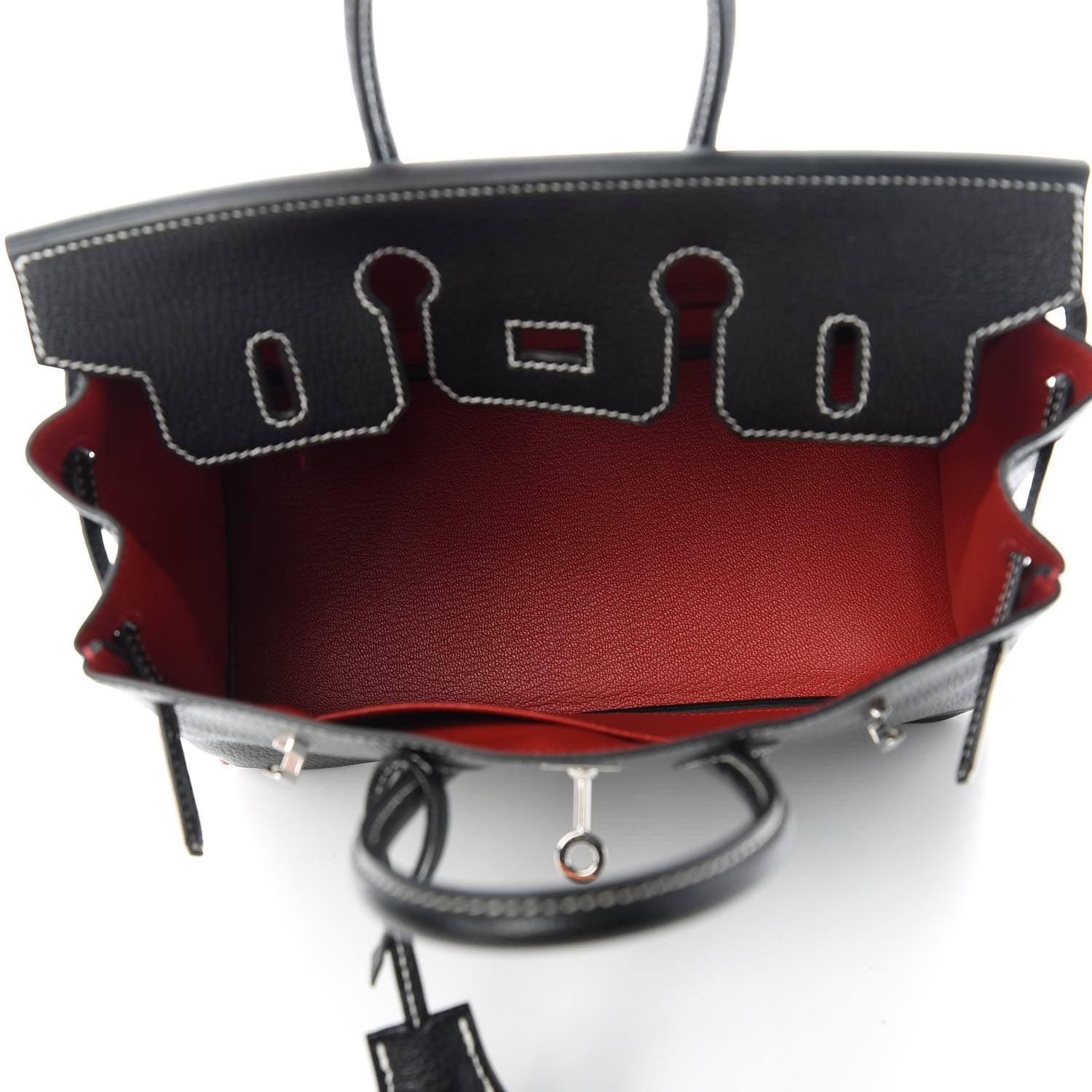 Hermes Chevre Mysore Horseshoe Birkin 25 Black Rouge Casaque 5 of 10
