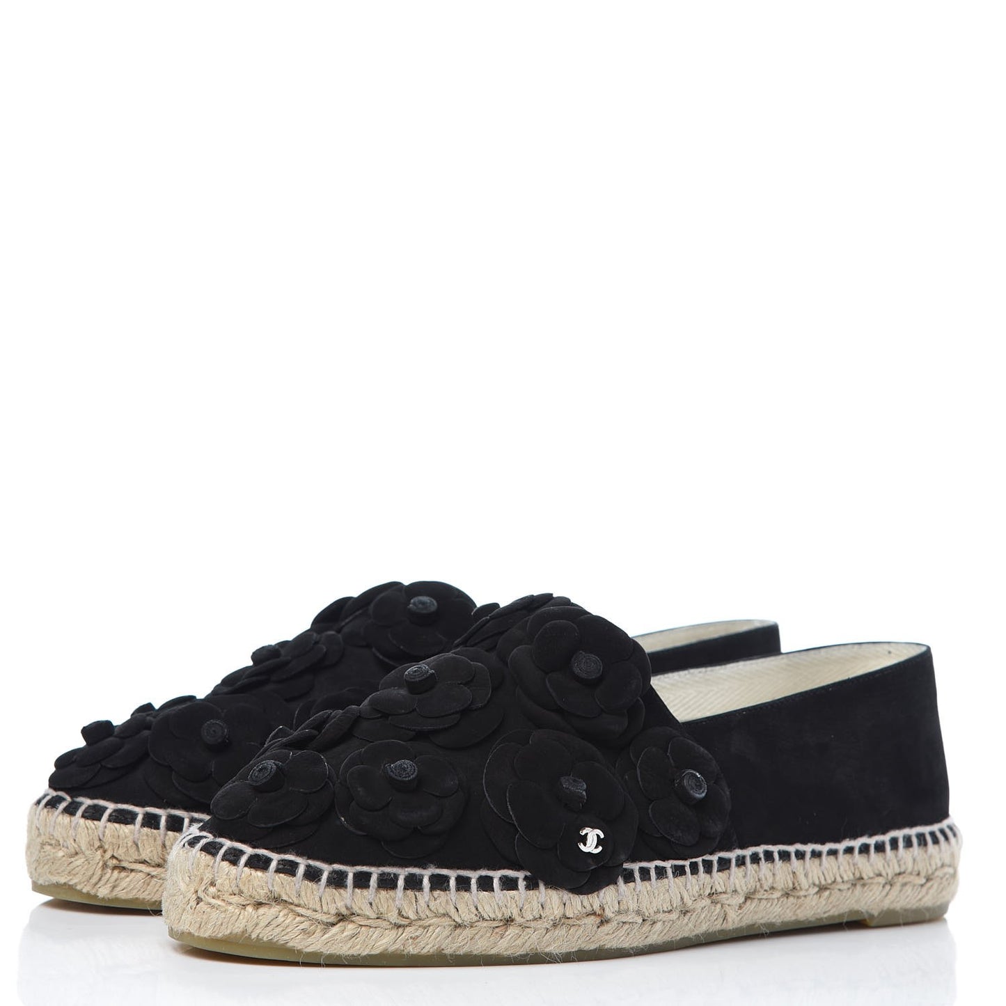 Suede Camellia CC Espadrilles 42 Black
