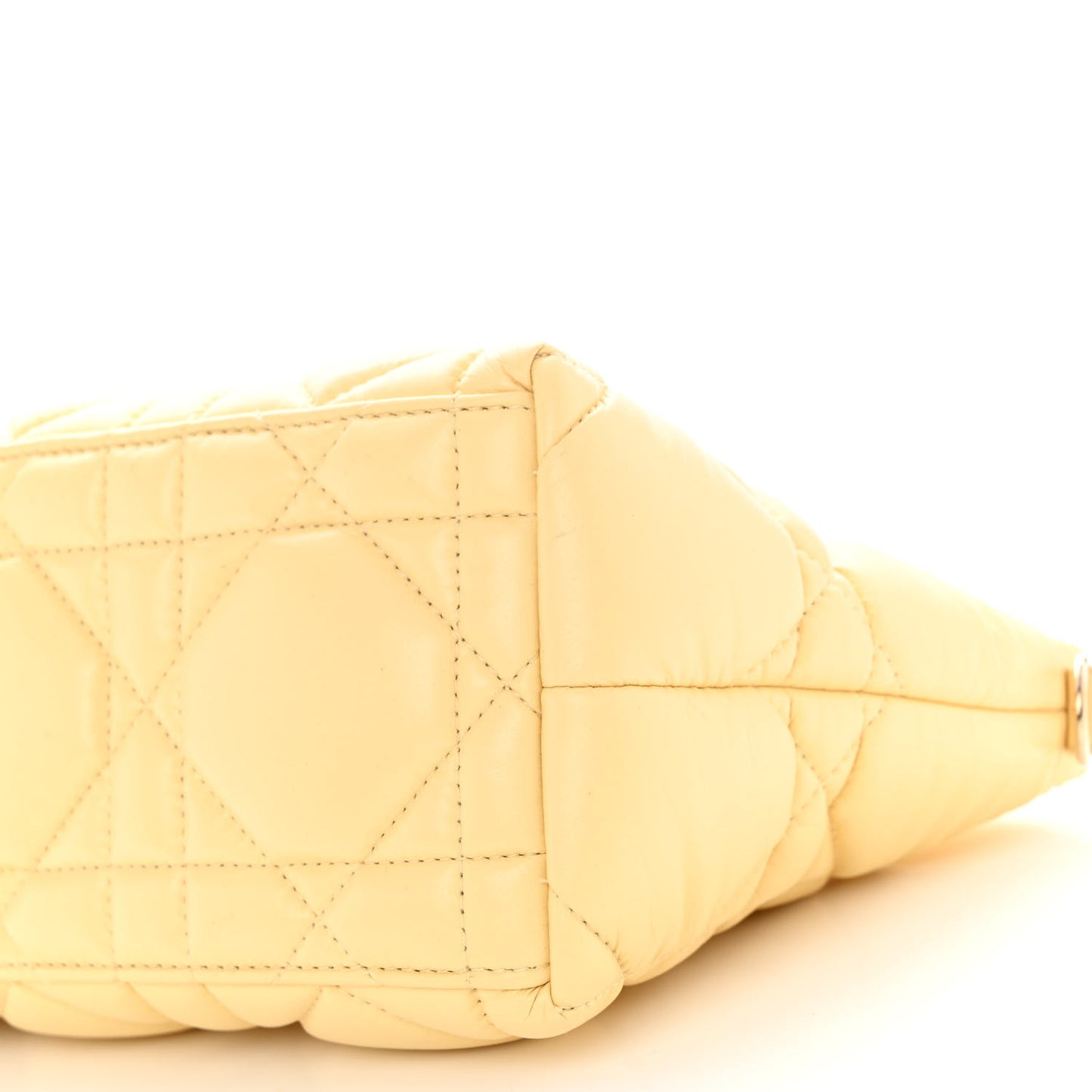 Calfskin Macrocannage Medium Diortravel Nomad Pouch Pale Yellow