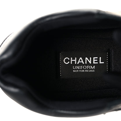 Chanel Calfskin Lambskin CC Uniform Sneakers Black 41 Black 9 of 10