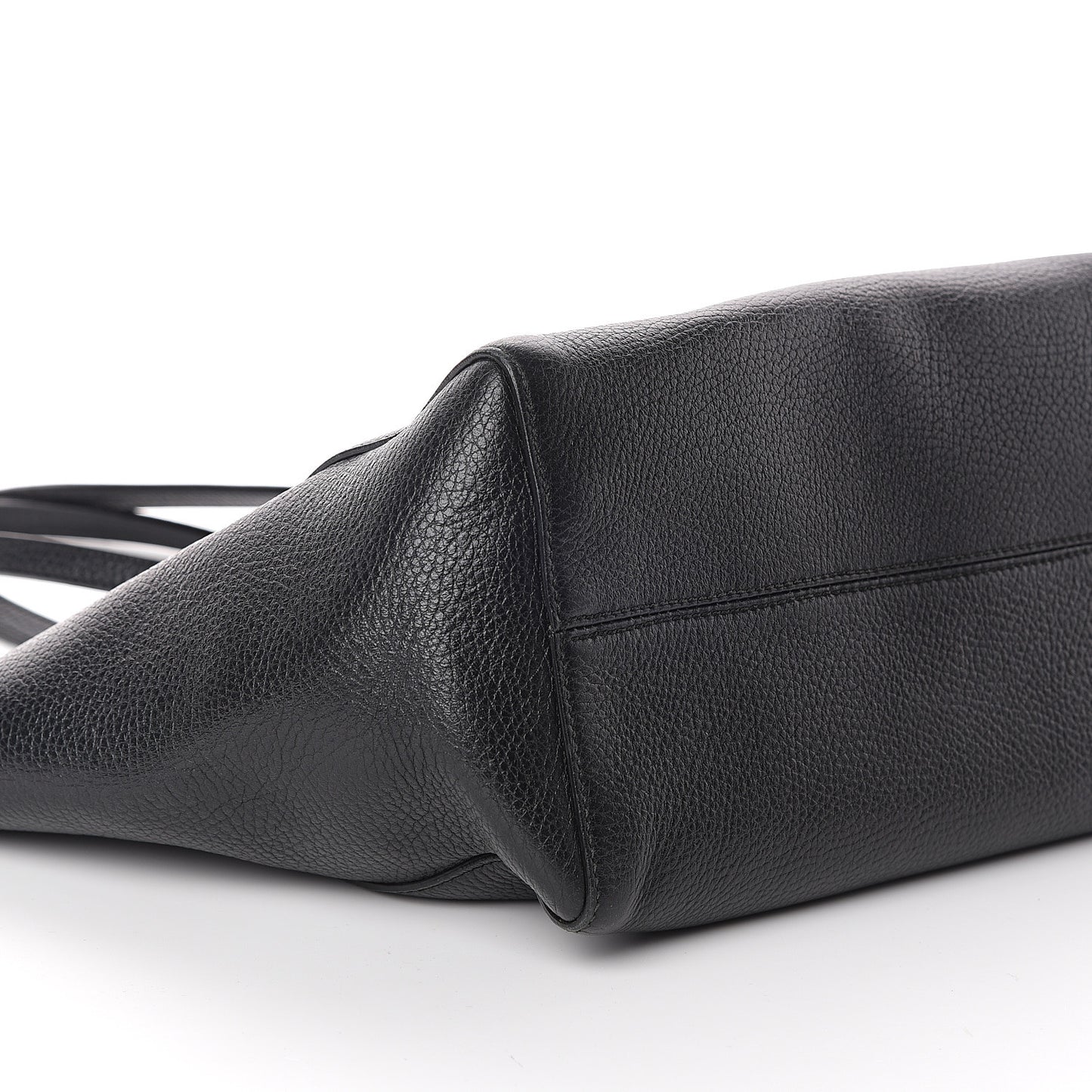 Pebbled Calfskin Small Swing Tote Black
