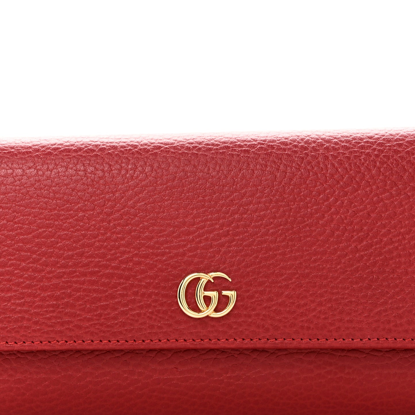 Dollar Calfskin GG Marmont Continental Wallet Hibiscus Red