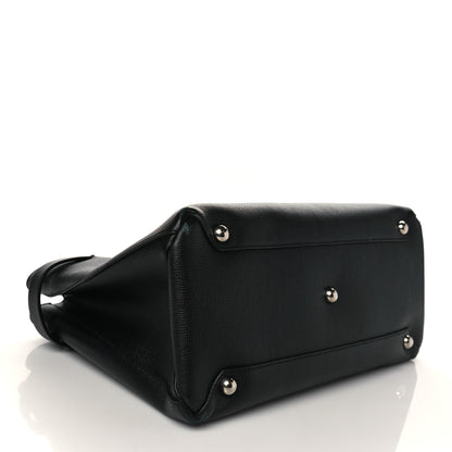 Burberry Grainy Calfskin Vintage Check Medium Banner Tote Black 4 of 8