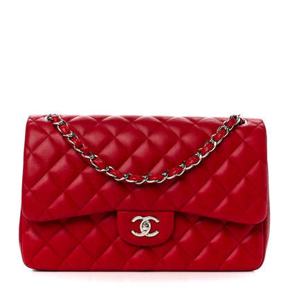 Chanel Lambskin Quilted Jumbo Double Flap Red 1 of 11
