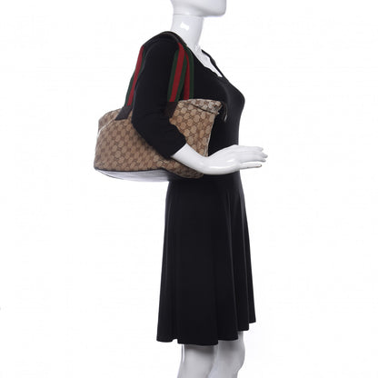 Gucci GG Monogram Medium Web Handle Bucket Tote Dark Brown 2 of 11