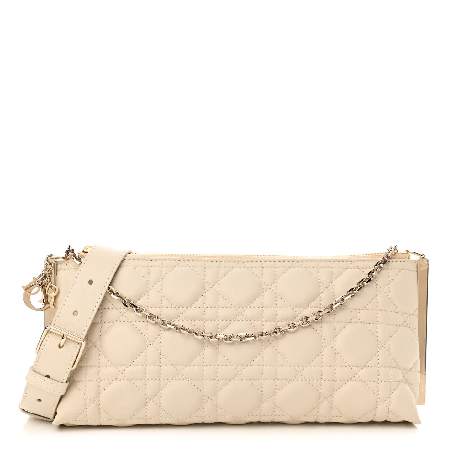 Lambskin Cannage Dior Club Bag Dusty Ivory