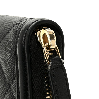 Chanel Caviar Quilted Filigree Zip Around Wallet Black 9 of 12
