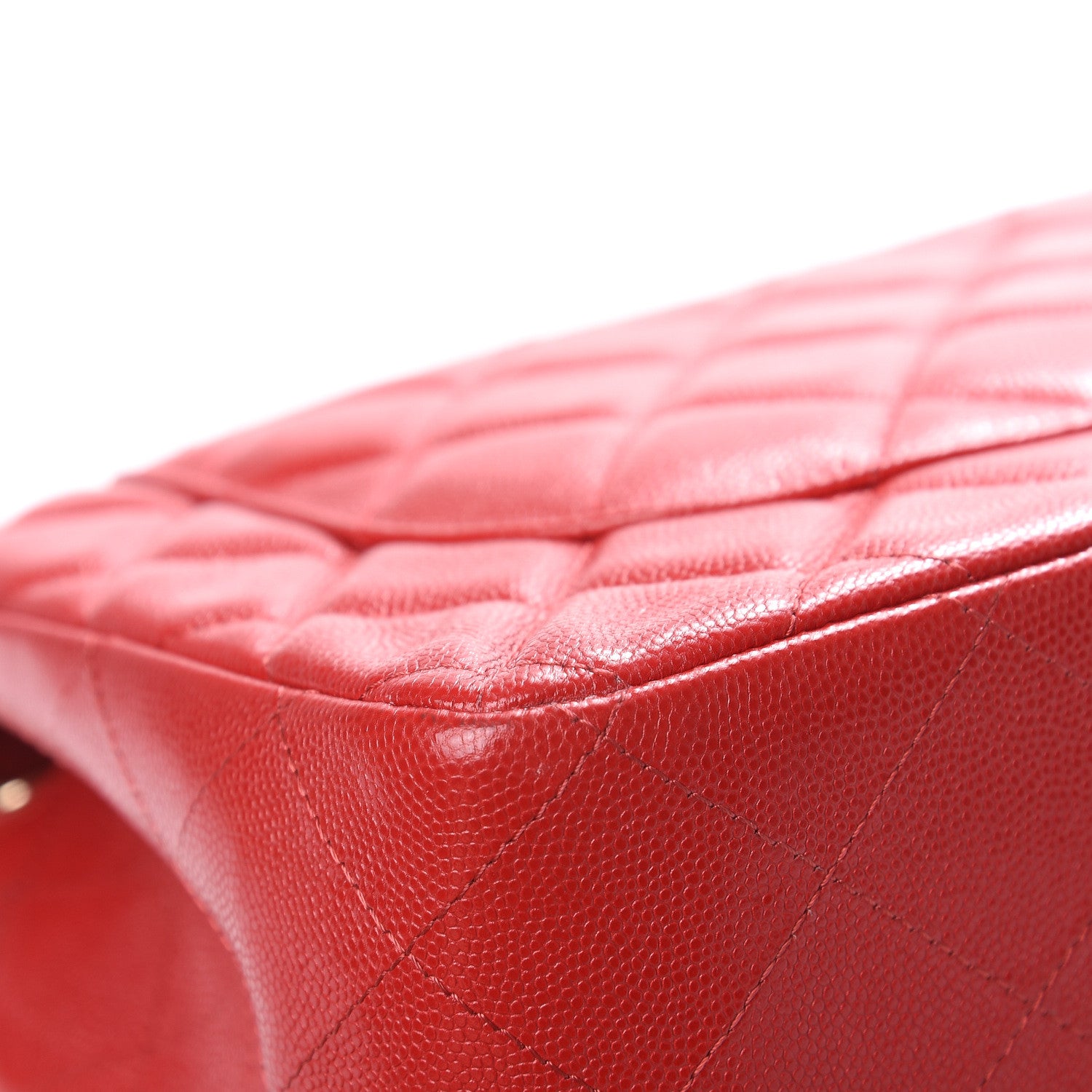 Chanel Caviar Quilted Jumbo Double Flap Red 14 of 20