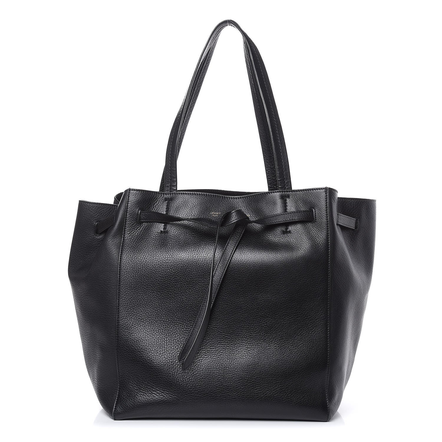 Celine Soft Grained Calfskin Small Belt Cabas Phantom Black 1 of 15