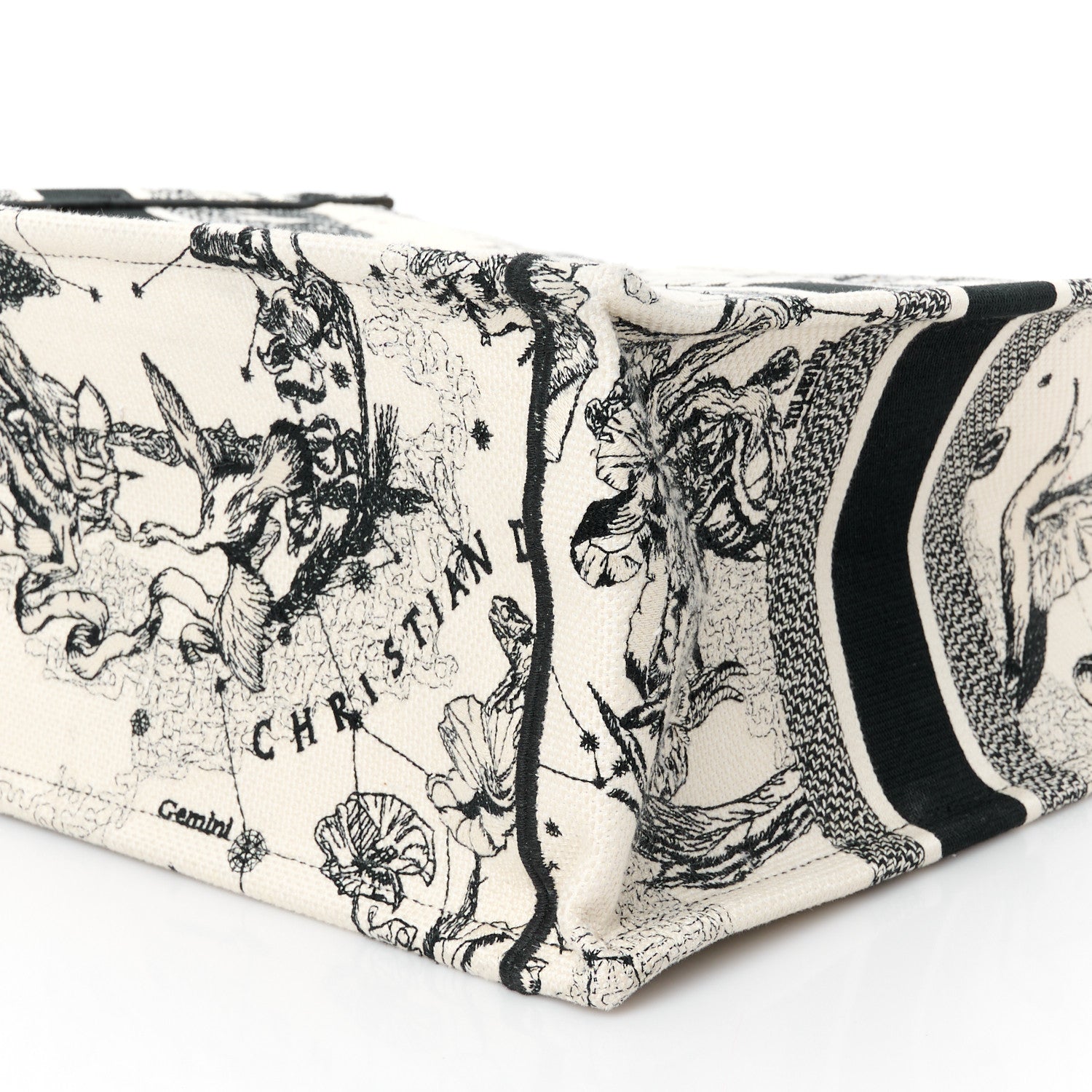 Christian Dior Canvas Zodiac Toile De Jouy Embroidered Medium Book Tote Latte 9 of 9