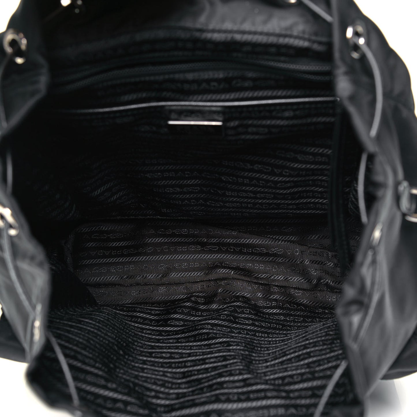 Nylon New Vela Studded Backpack Black White
