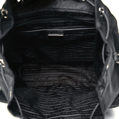 Prada Nylon New Vela Studded Backpack Black White 7 of 9