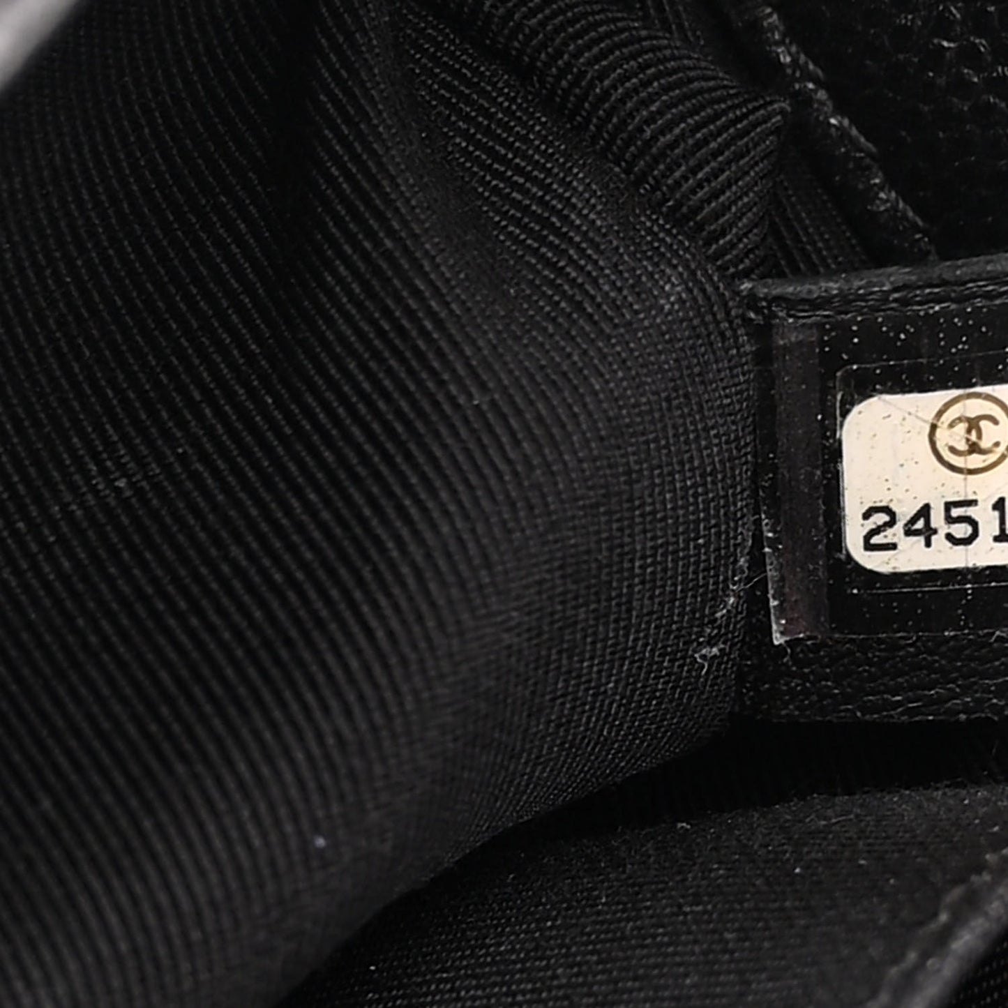 Caviar Chevron Quilted Small Boy Flap Black