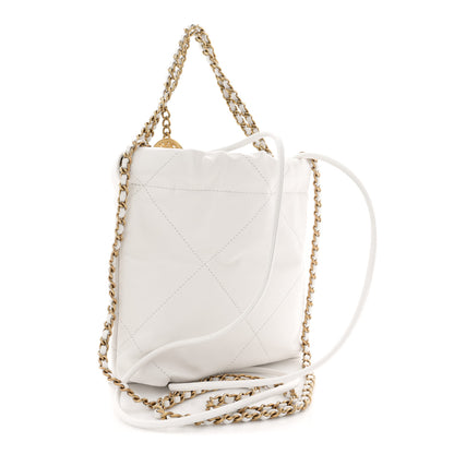 Chanel Shiny Calfskin Quilted Mini Chanel 22 White 3 of 10