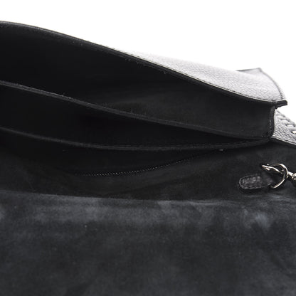 Valentino Garavani Pebbled Calfskin Rockstud Wristlet Clutch Black 4 of 10