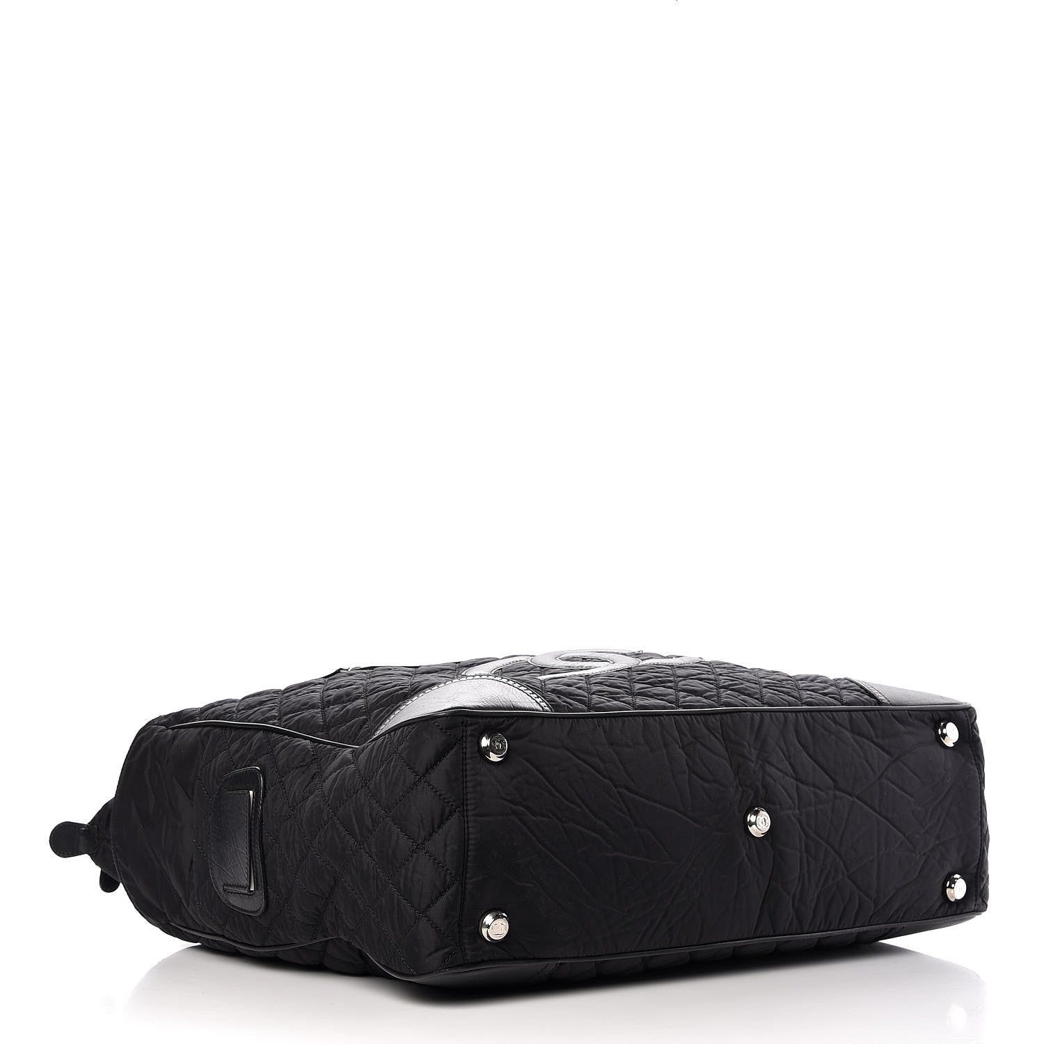 Chanel Nylon Quilted Calfskin Large CC Tote Bag Black 4 of 14