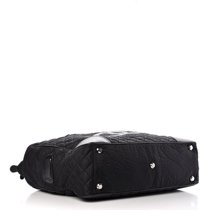 Chanel Nylon Quilted Calfskin Large CC Tote Bag Black 4 of 14