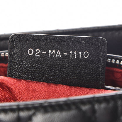 Christian Dior Lambskin Cannage Medium Lady Dior Black 9 of 10