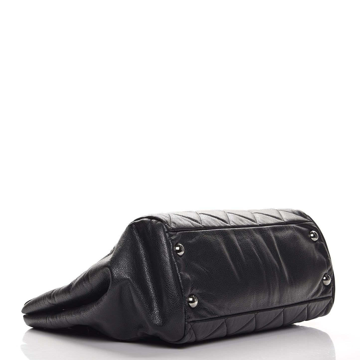 Soft Caviar Quilted Large Cells Tote Black