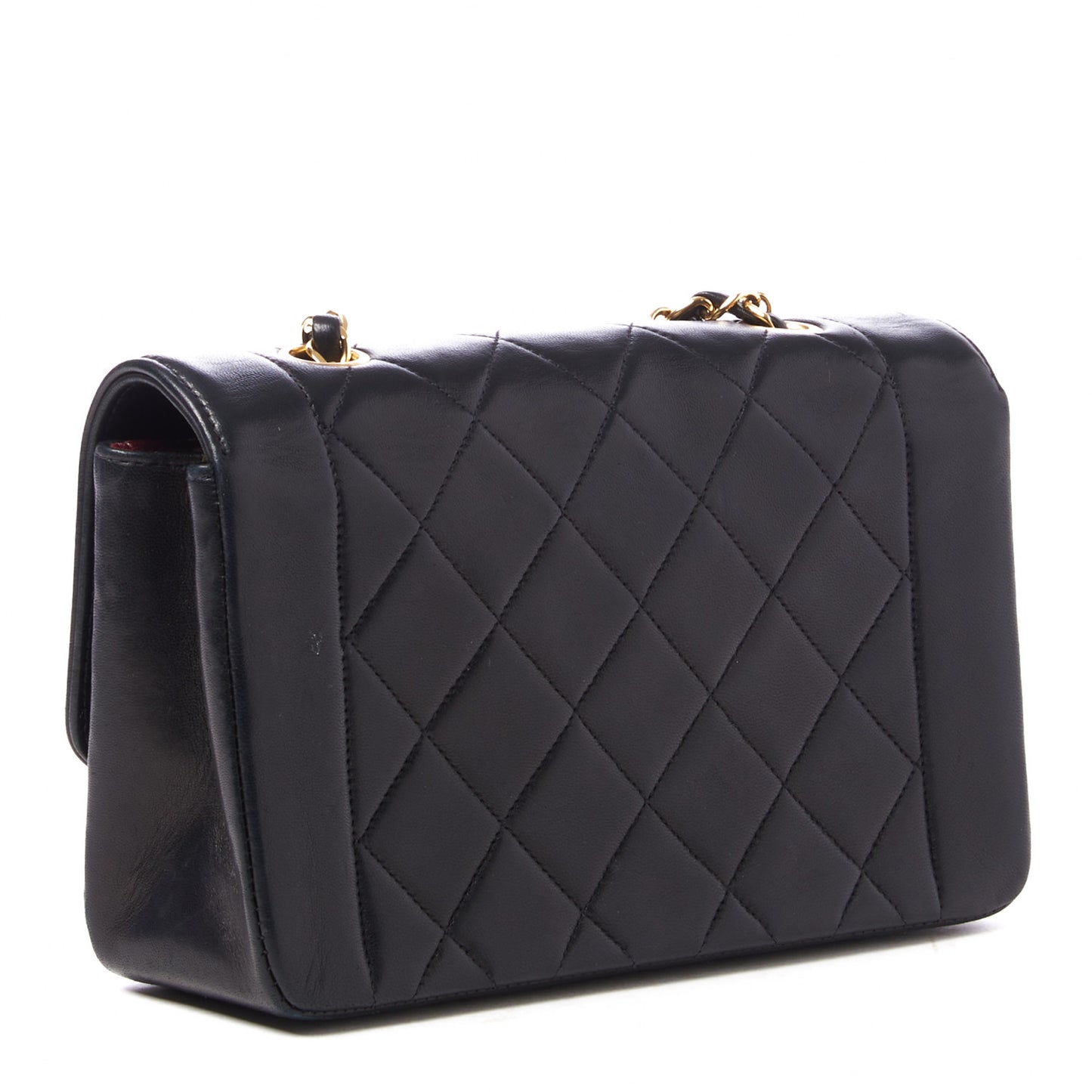 Lambskin Quilted Small Single Flap Black