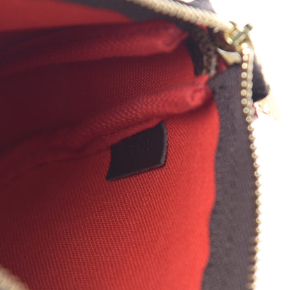 Louis Vuitton Damier Ebene 2019 Christmas Animation Mini Pochette Accessories Red 6 of 10