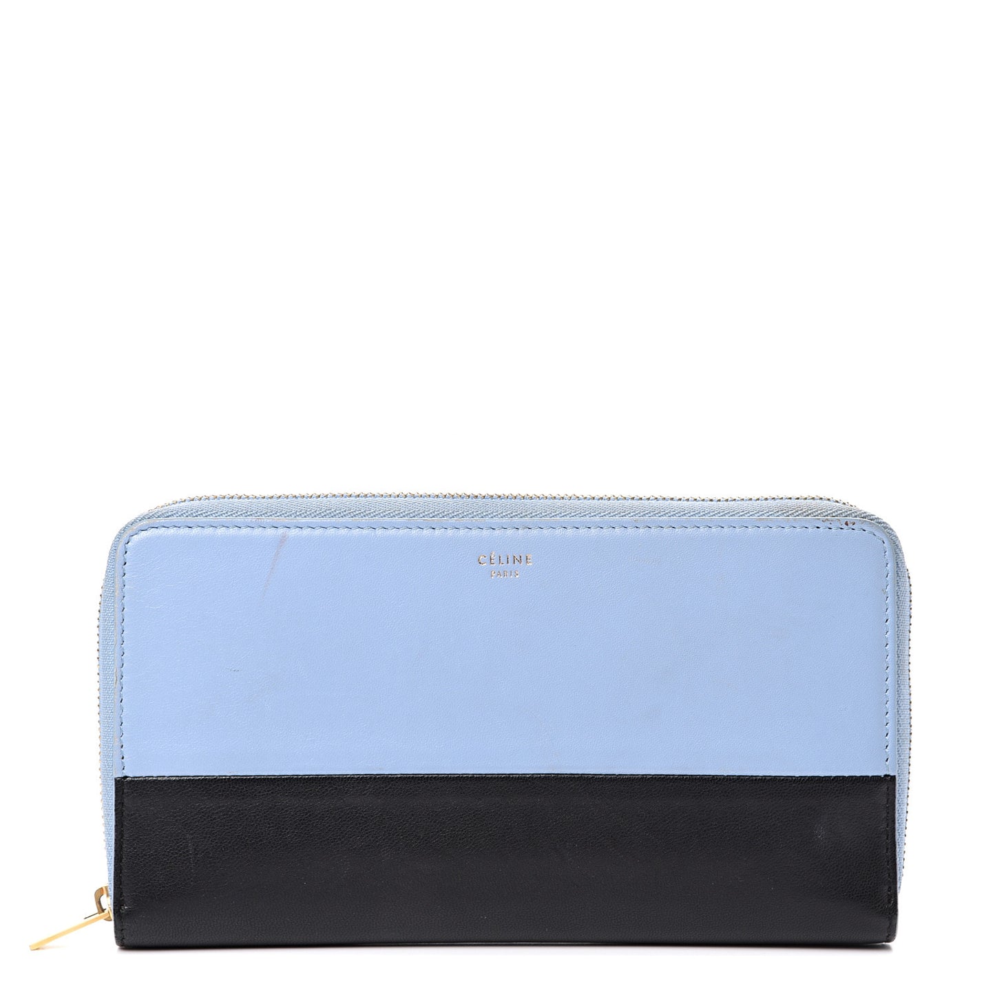Lambskin Large Zip Around Multifunction Wallet Blue Lavender