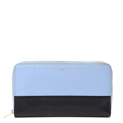 Celine Lambskin Large Zip Around Multifunction Wallet Blue Lavender 1 of 12