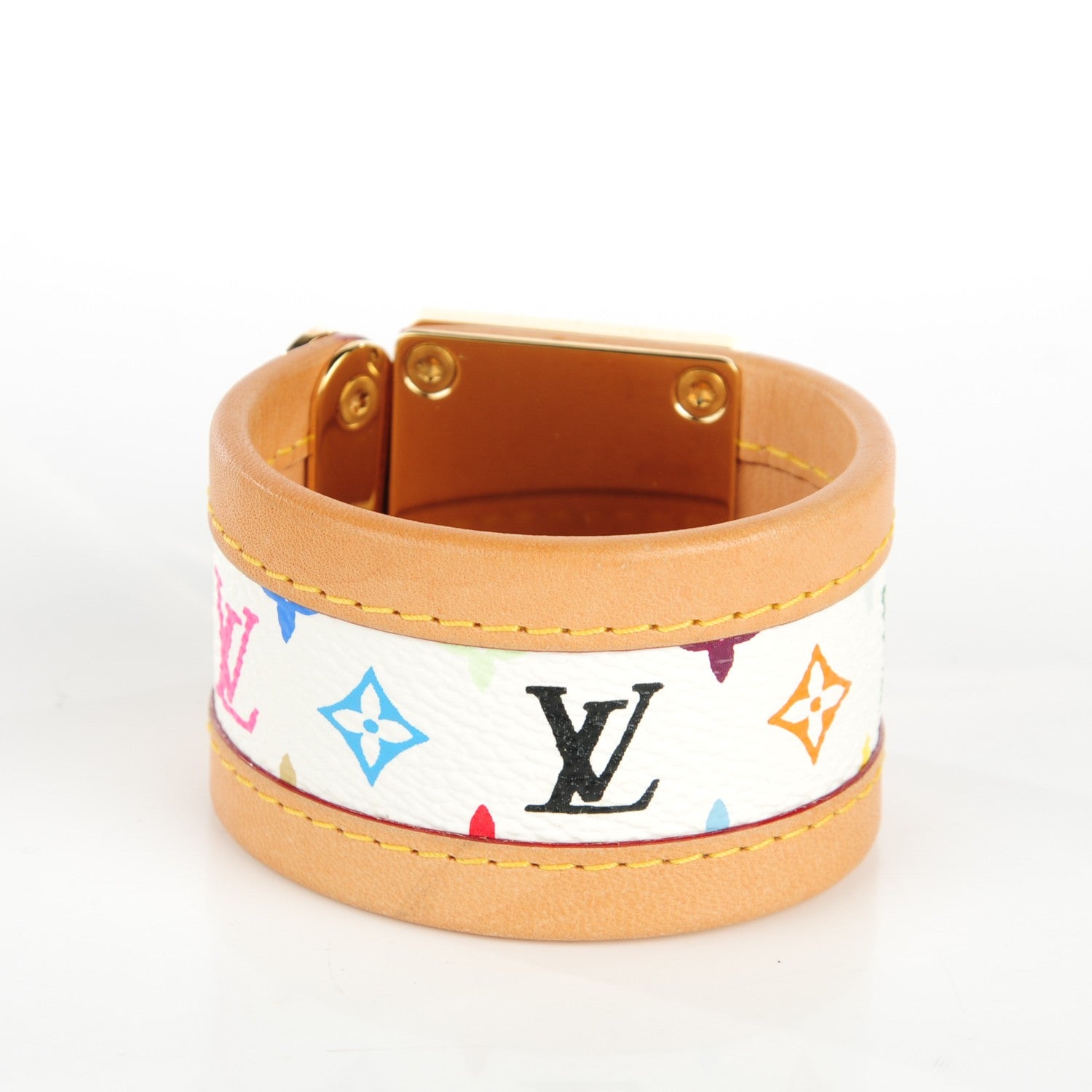 Louis Vuitton Monogram Multicolor S Lock Bracelet White Small 3 of 7