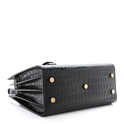 Saint Laurent Calfskin Crocodile Embossed Baby Sac De Jour Black 4 of 10