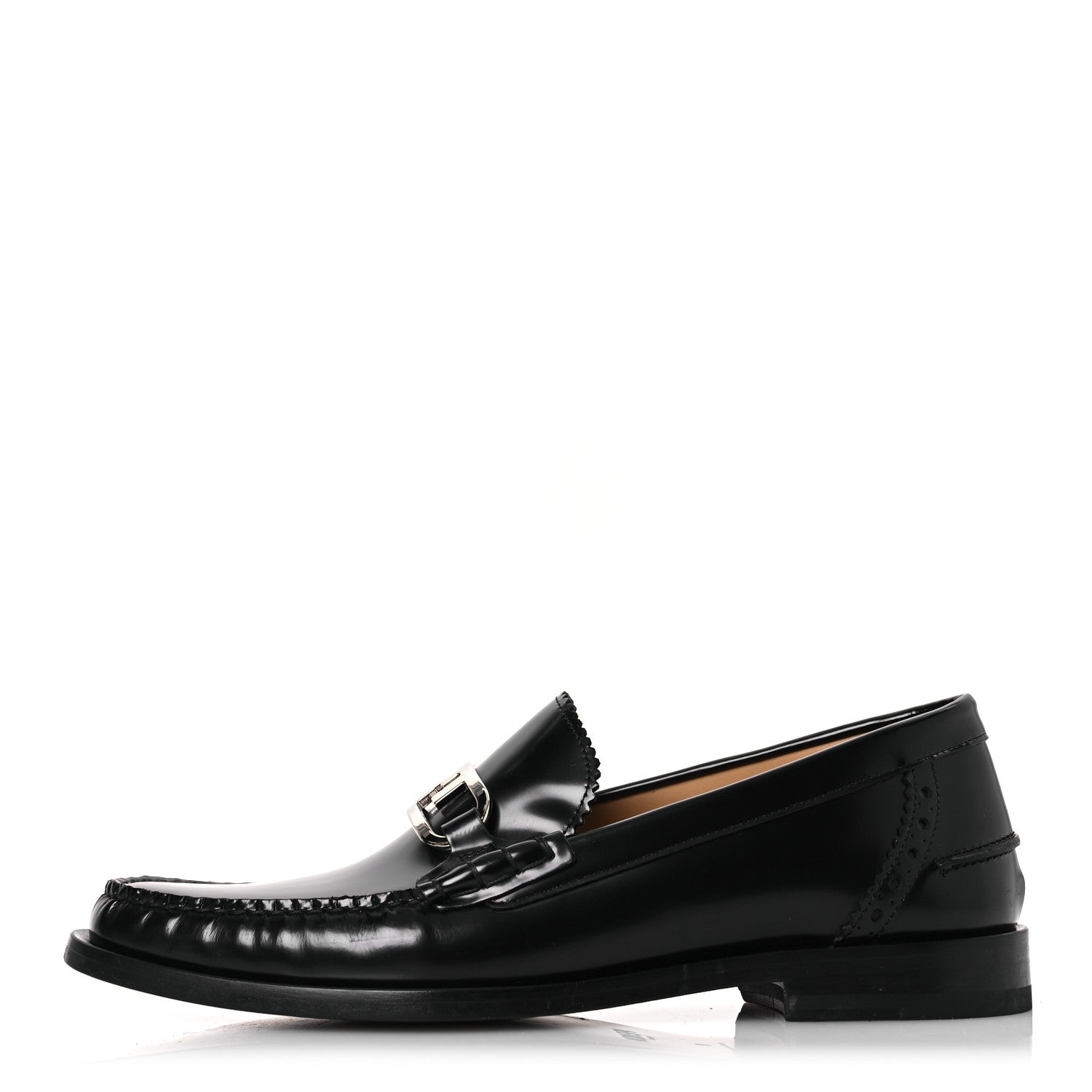 Fendi Vitello Mens O'Lock Loafers 8 Black 1 of 11