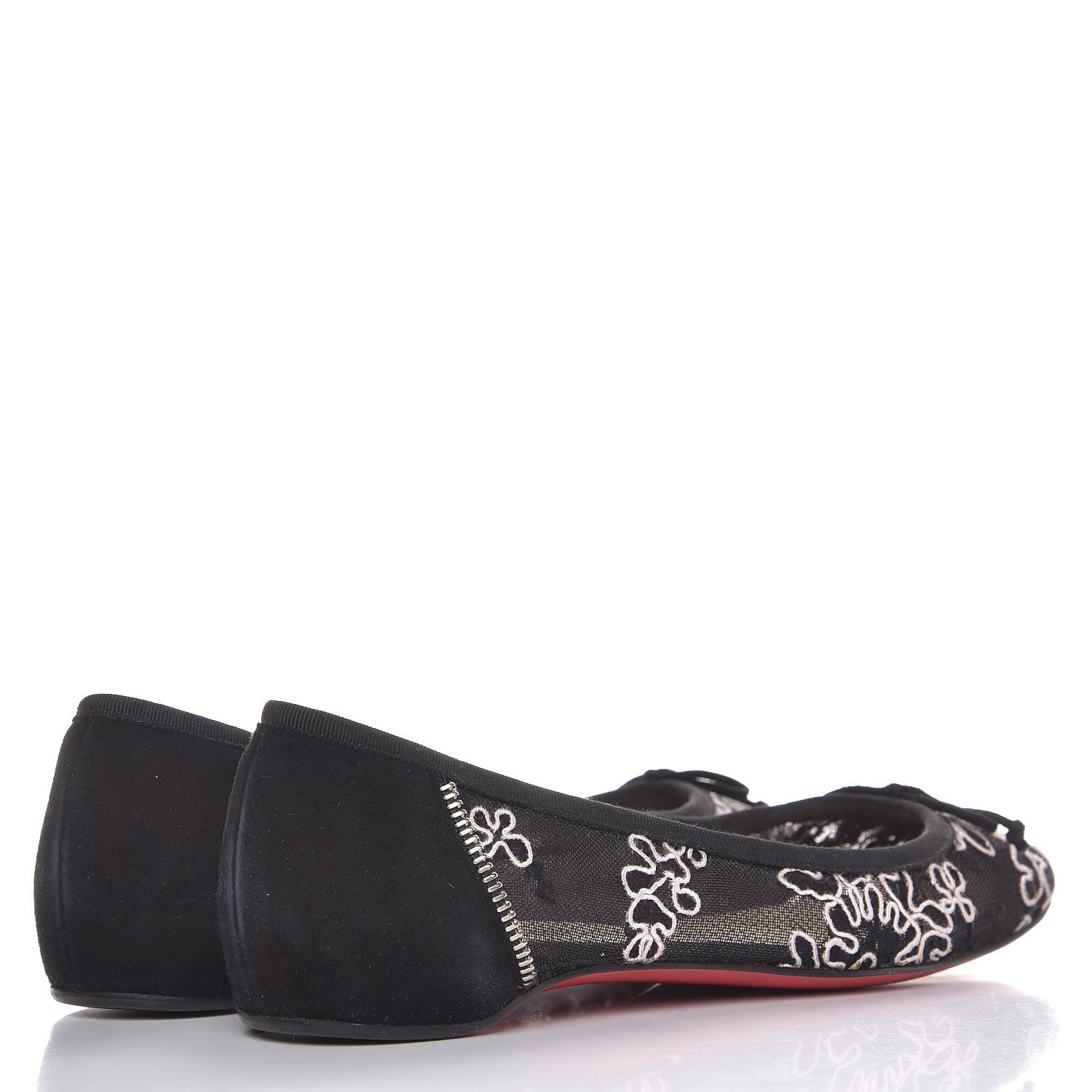 Christian Louboutin Lace Embroidered Flats 39 Black 4 of 10