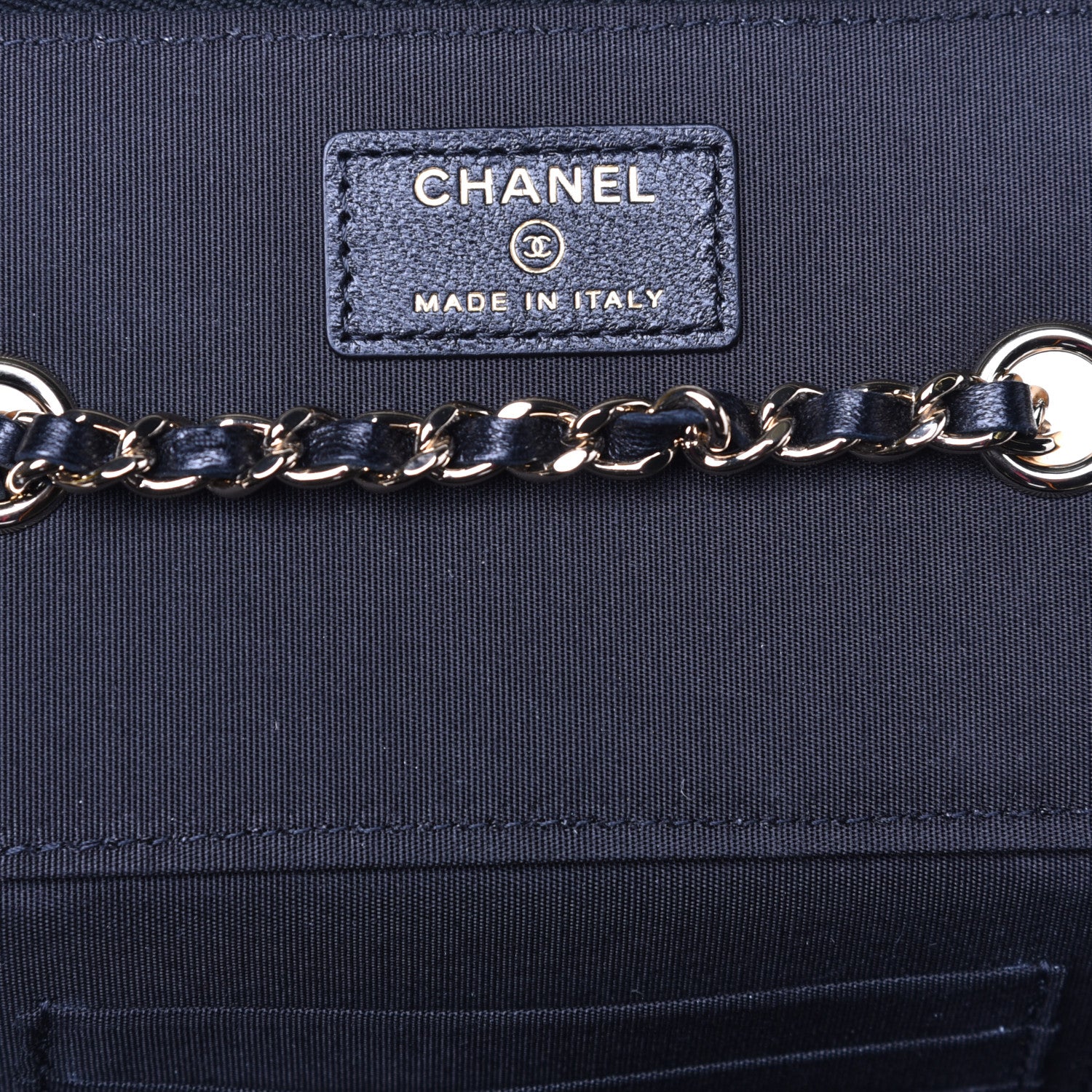 Chanel Raffia Jute Striped Small Vanity Case With Chain Black Beige 6 of 10