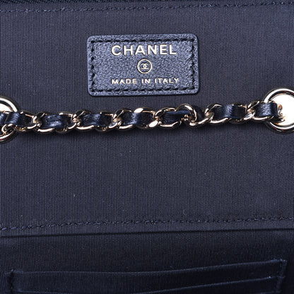 Chanel Raffia Jute Striped Small Vanity Case With Chain Black Beige 6 of 10