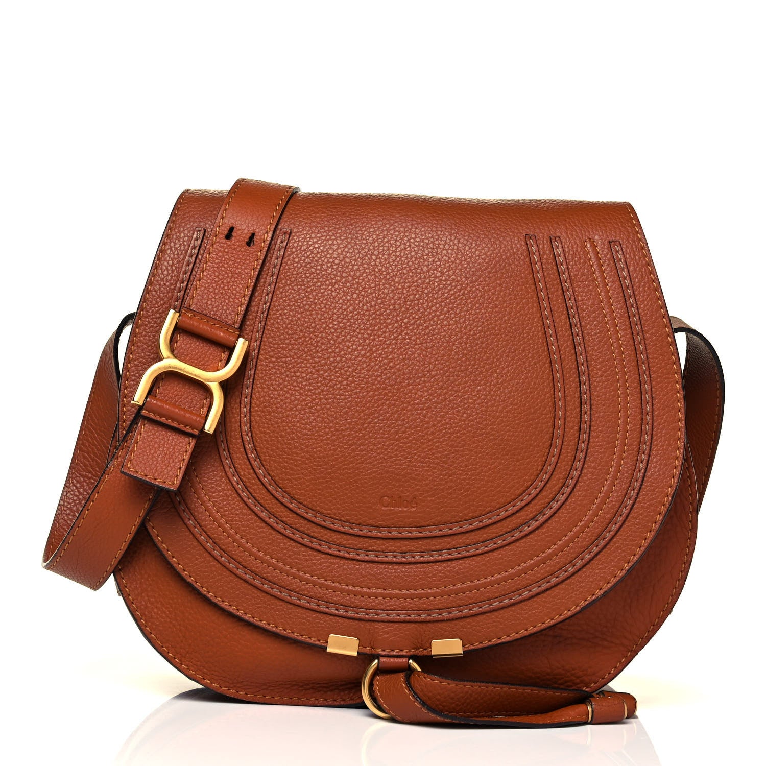 Chloe Grained Calfskin Medium Marcie Shoulder Bag Anemone Tan 1 of 8