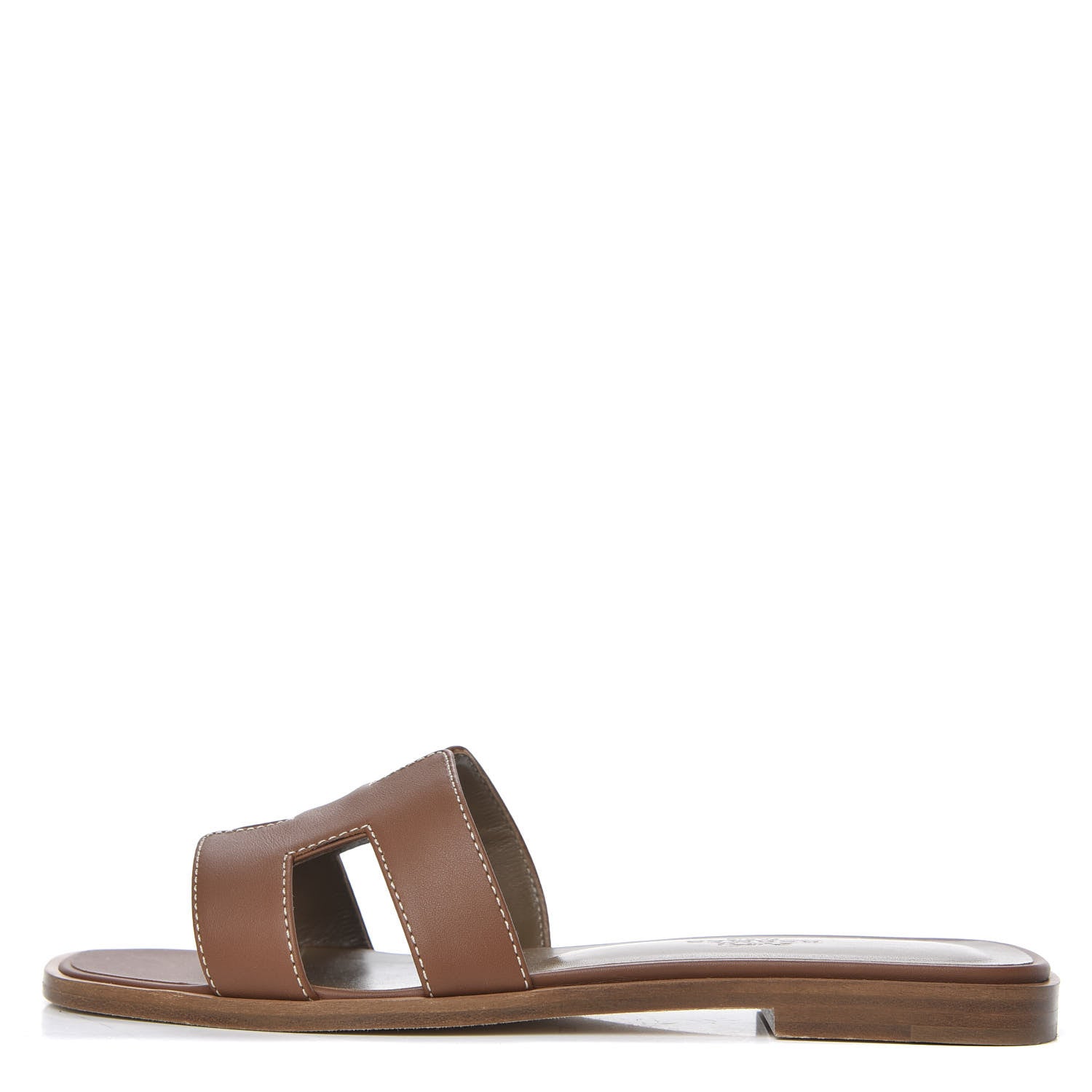 Hermes Box Calfskin Oran Sandals 35 Gold 1 of 9