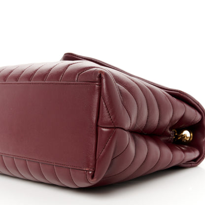 Saint Laurent Calfskin Y Quilted Monogram Medium Loulou Chain Satchel Rouge Legion 11 of 13