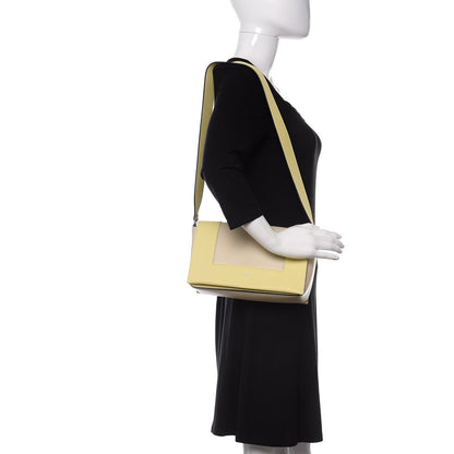 Celine Shiny Smooth Calfskin Medium Frame Shoulder Bag Beige Yellow 2 of 9