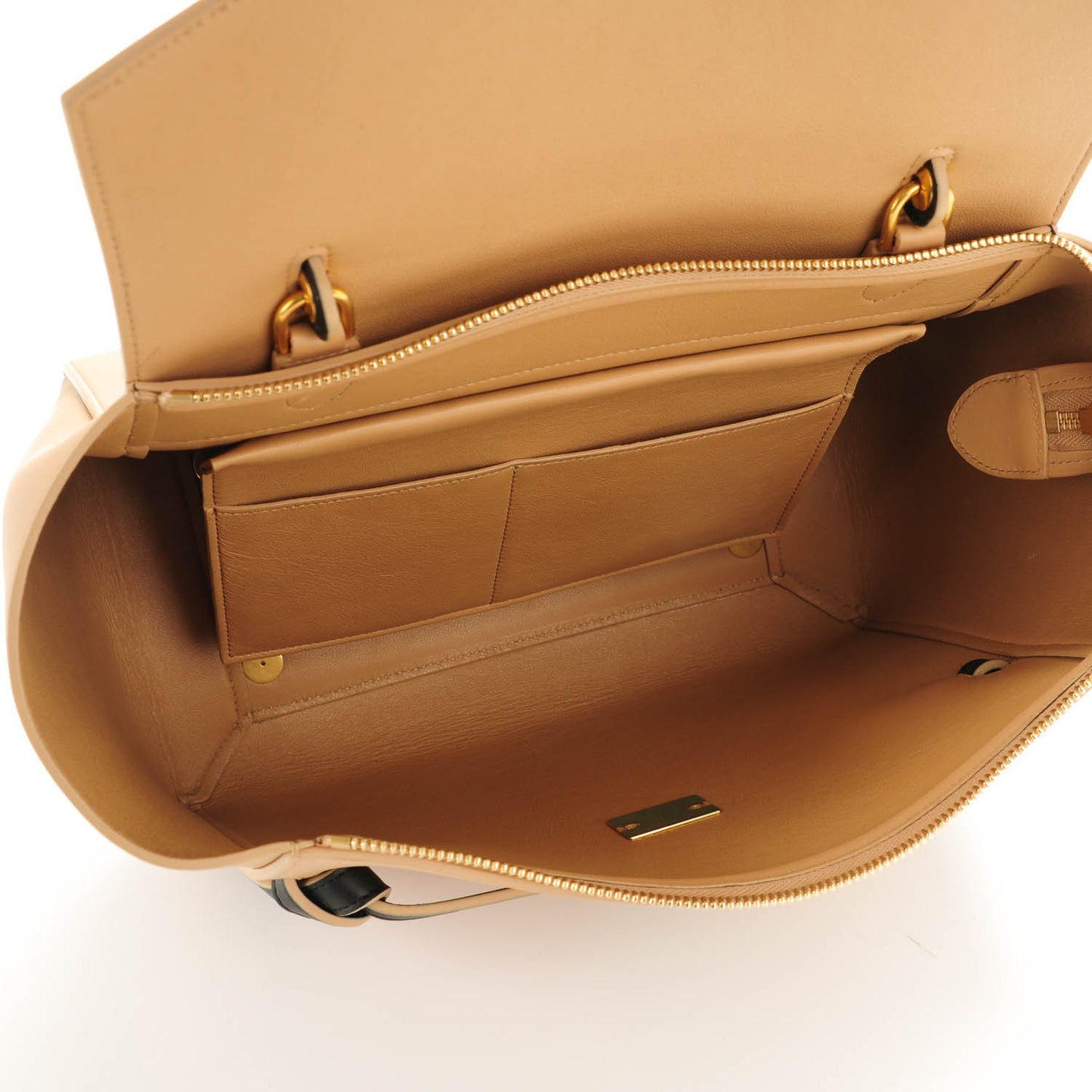 Smooth Calfskin Mini Bi-Color Belt Bag Beige