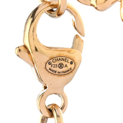 Chanel Crystal CC Flower Pendant Necklace Gold 5 of 5