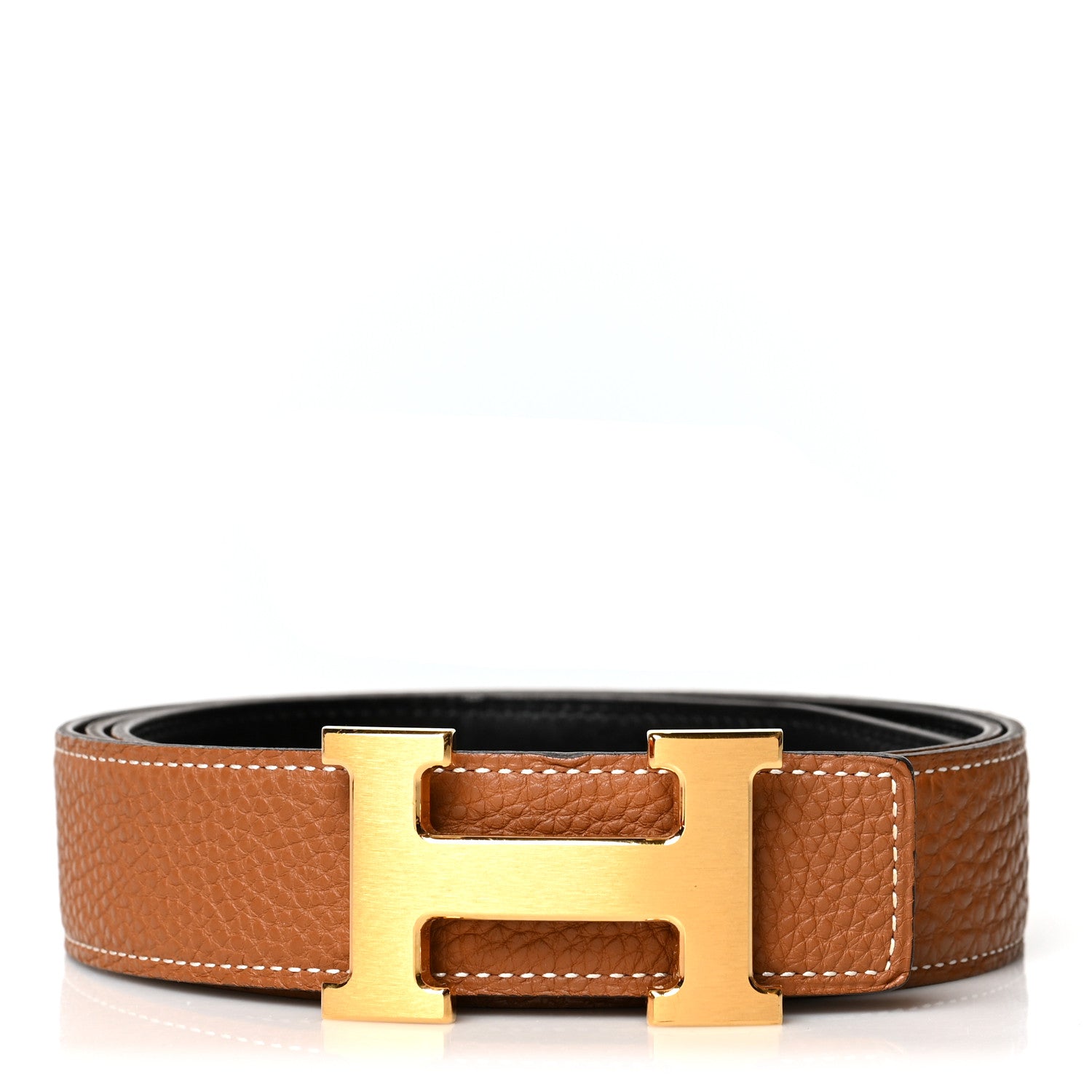 Hermes Box Togo 32mm H Belt 100 Black Gold 1 of 7
