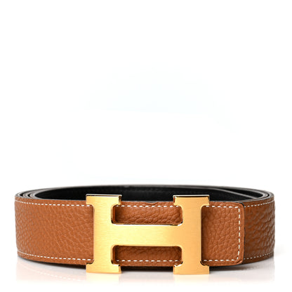 Hermes Box Togo 32mm H Belt 100 Black Gold 1 of 7