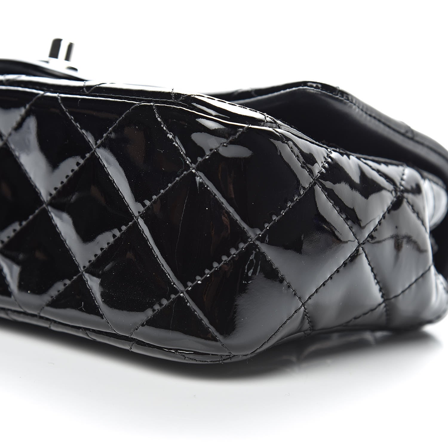 Chanel Patent Calfskin Quilted Mini Rectangular Flap Black 9 of 10