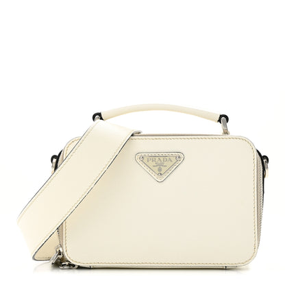 Prada Saffiano Travel Small Brique Top Handle Crossbody Bag White 1 of 22