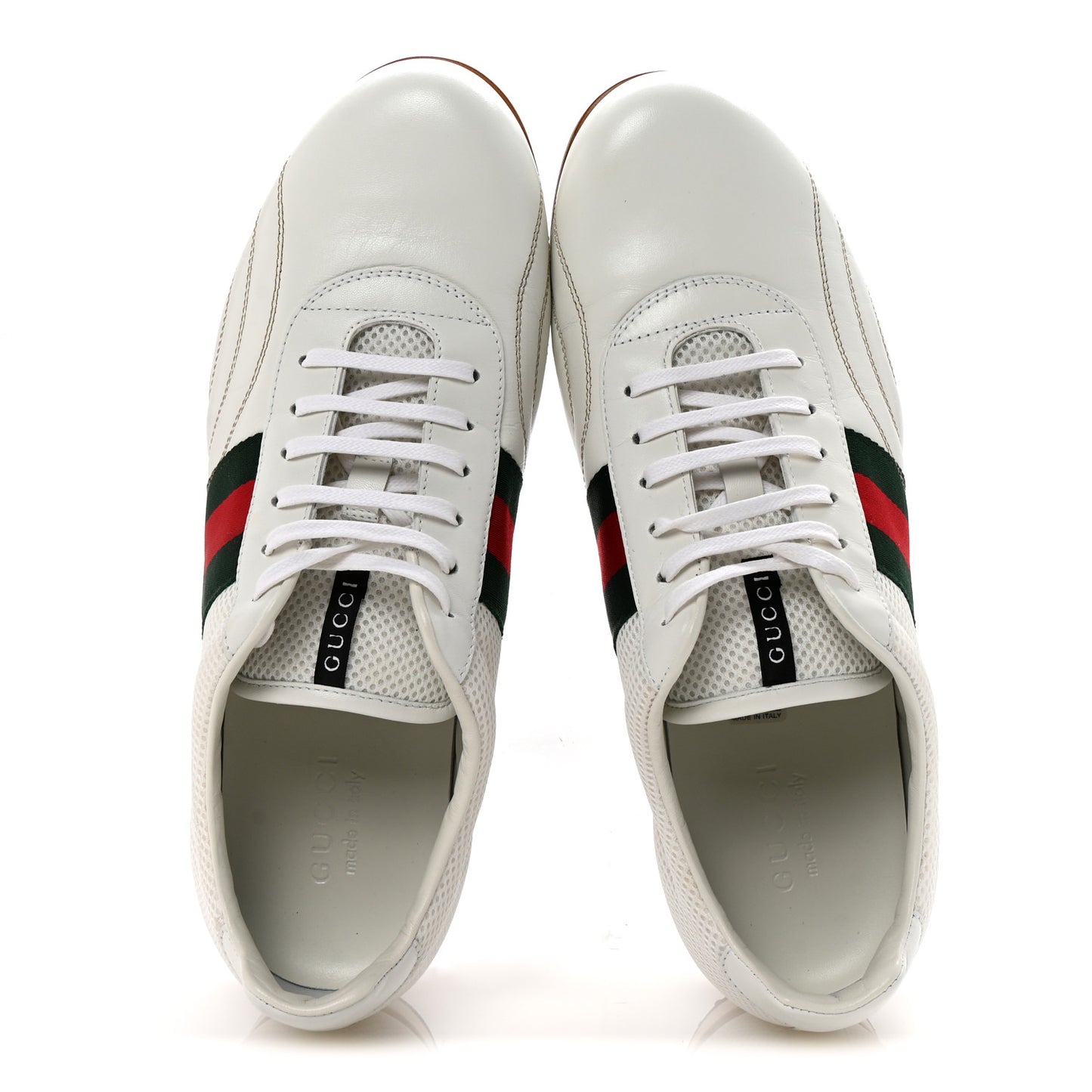Calfskin Mens Web Sneakers 10 White