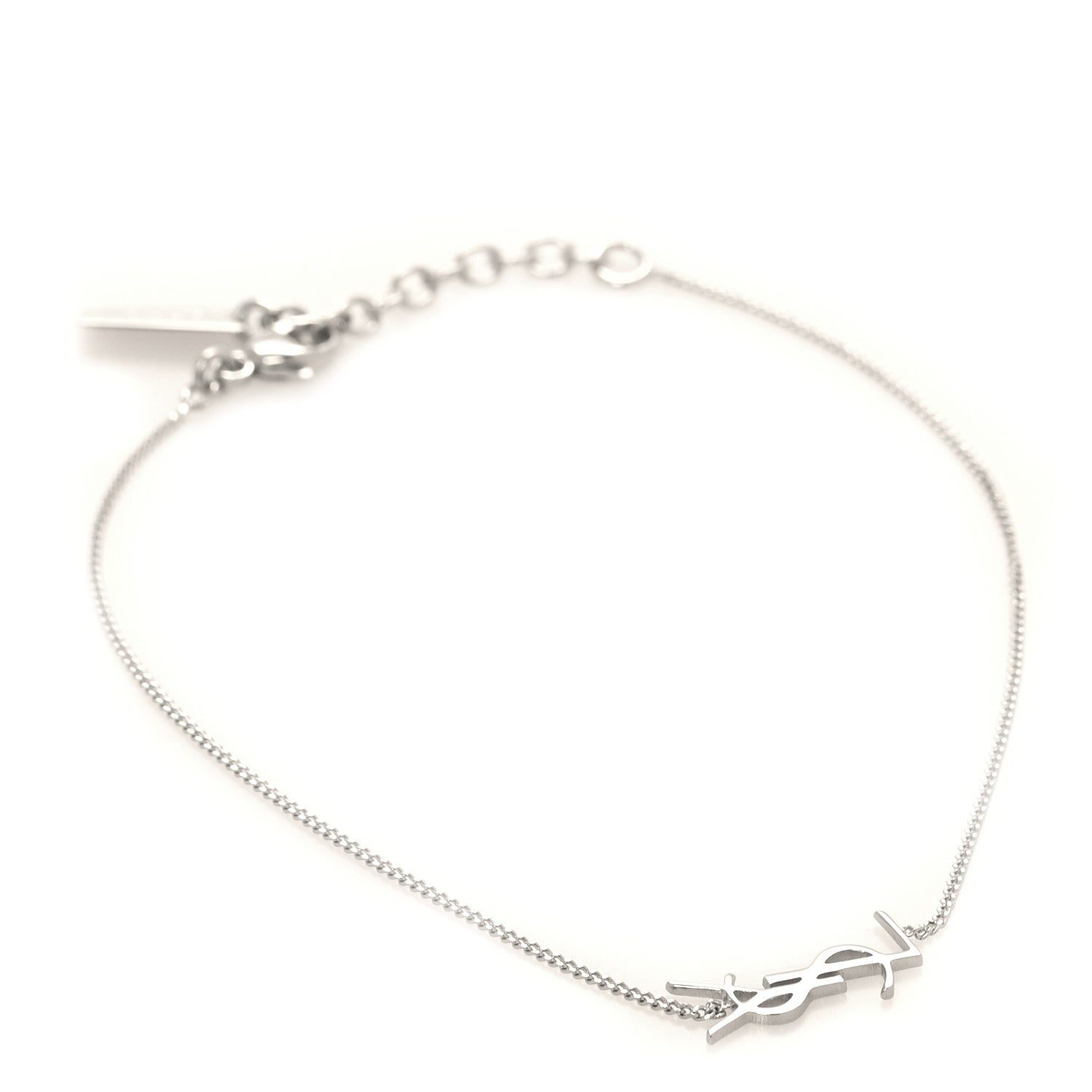 Saint Laurent Brass Monogram Charm Bracelet L Mirror 1 of 4