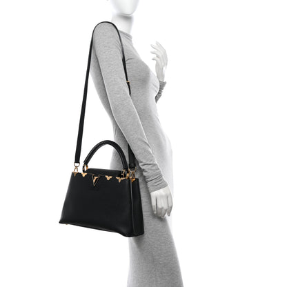 Louis Vuitton Taurillon Embellished Flower Crown Capucines PM Black 2 of 9
