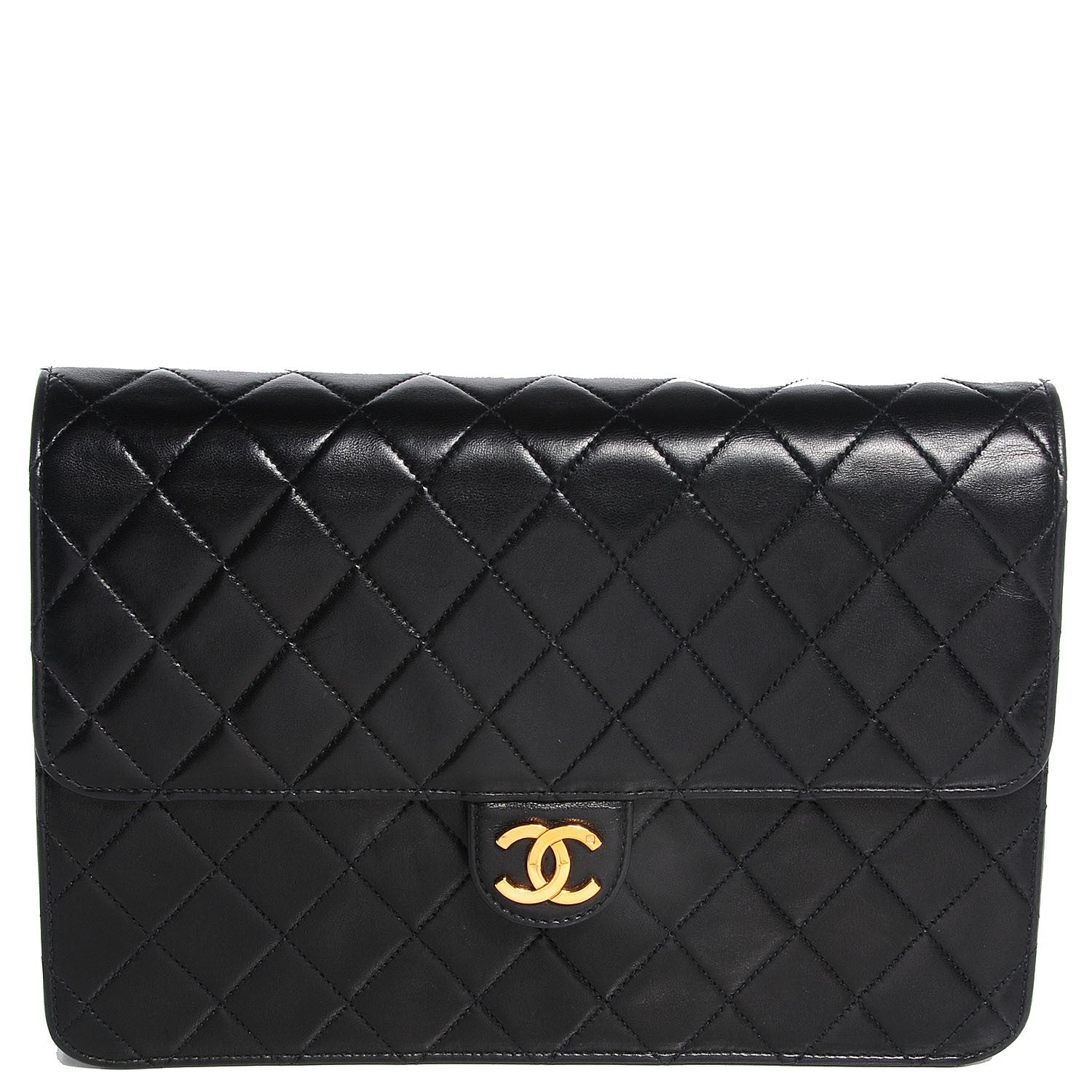 Chanel Lambskin Quilted Medium Single Flap Black 1 of 9